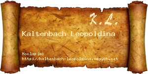 Kaltenbach Leopoldina névjegykártya